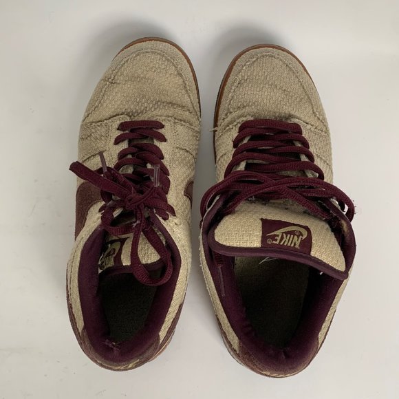 10 Vintage Nike Dunk Low Pro SB Red Hemp Sneakers - Picture 2 of 5